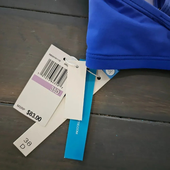 Bleu Rod Beattie Women's Shirred Underwire blue ombre Bikini D-Cup Top size 38 - Picture 4 of 12